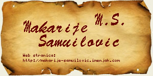 Makarije Samuilović vizit kartica